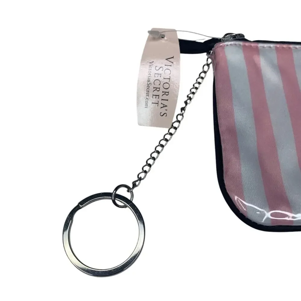 Victoria's Secret NWT Striped Coin Purse with Key Chain